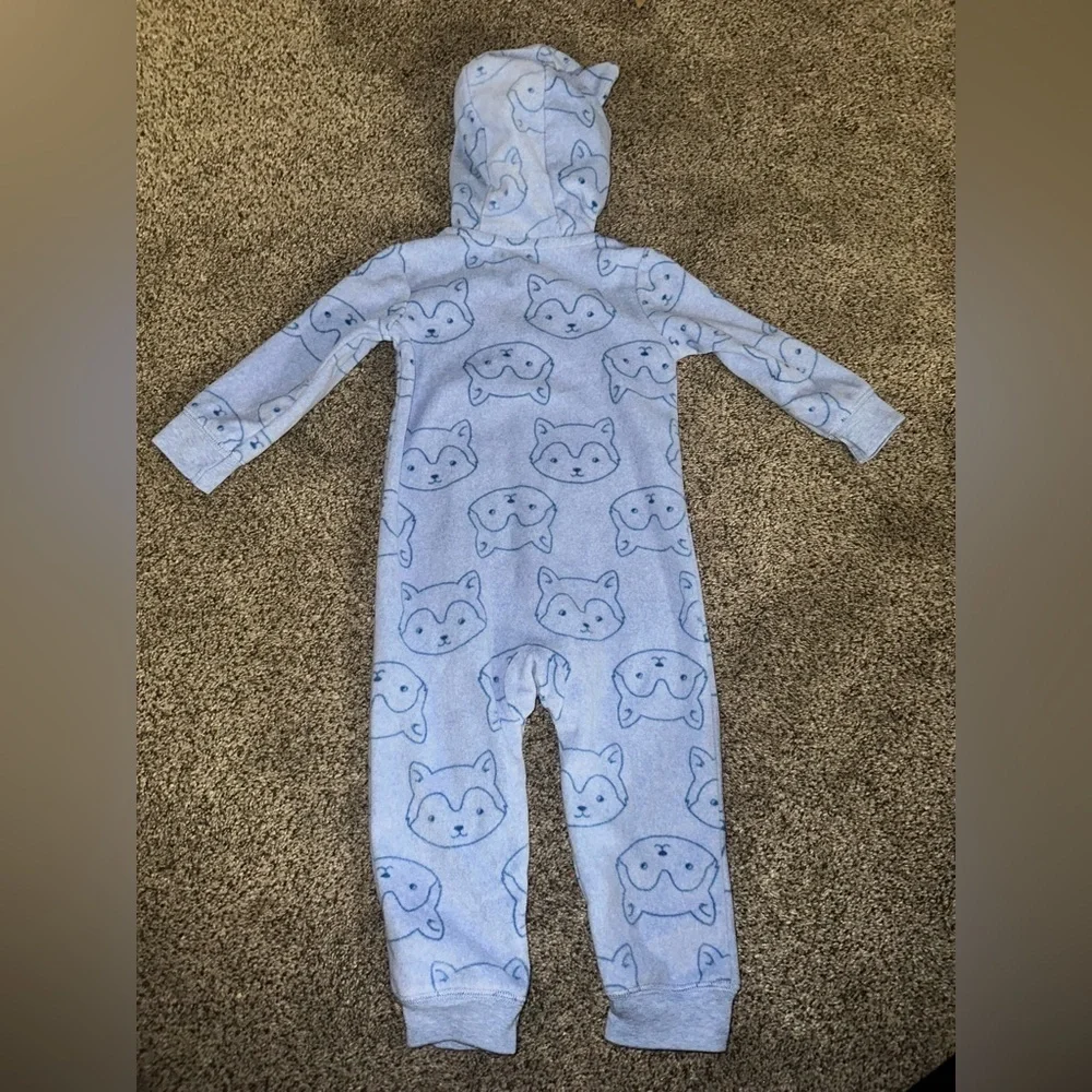Carter's Light Blue Fox Print Footie